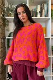 Big Softie Leopard Roo Knit Aperol & Hot Pink